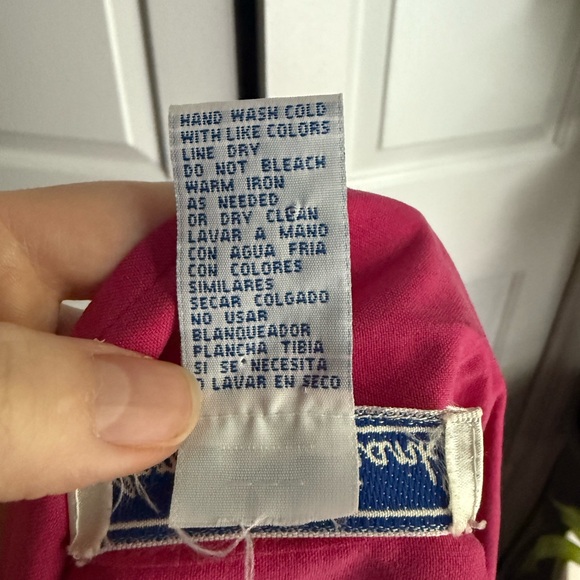 Vintage Anna and Frank Hot Pink/Fuscia Silk Button Down Sz M Pinkmas Retro Prep - Picture 8 of 8